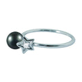 Bague Kiss Diamond Star Perle Noire de Tahiti Or Blanc 18K