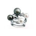Bague Haute Joaillerie Kiss 4'Sum Diamants & Perle Blanche - Claverin bijou perles de culture