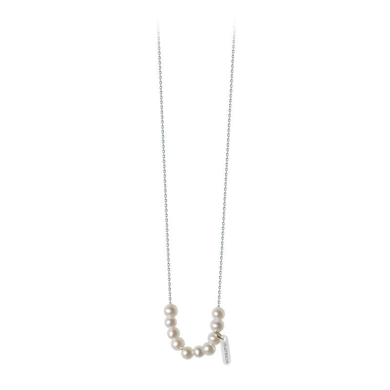 Collier Lotta Love Rosary Perles Blanches Or Blanc 18K - Claverin bijou perles de culture