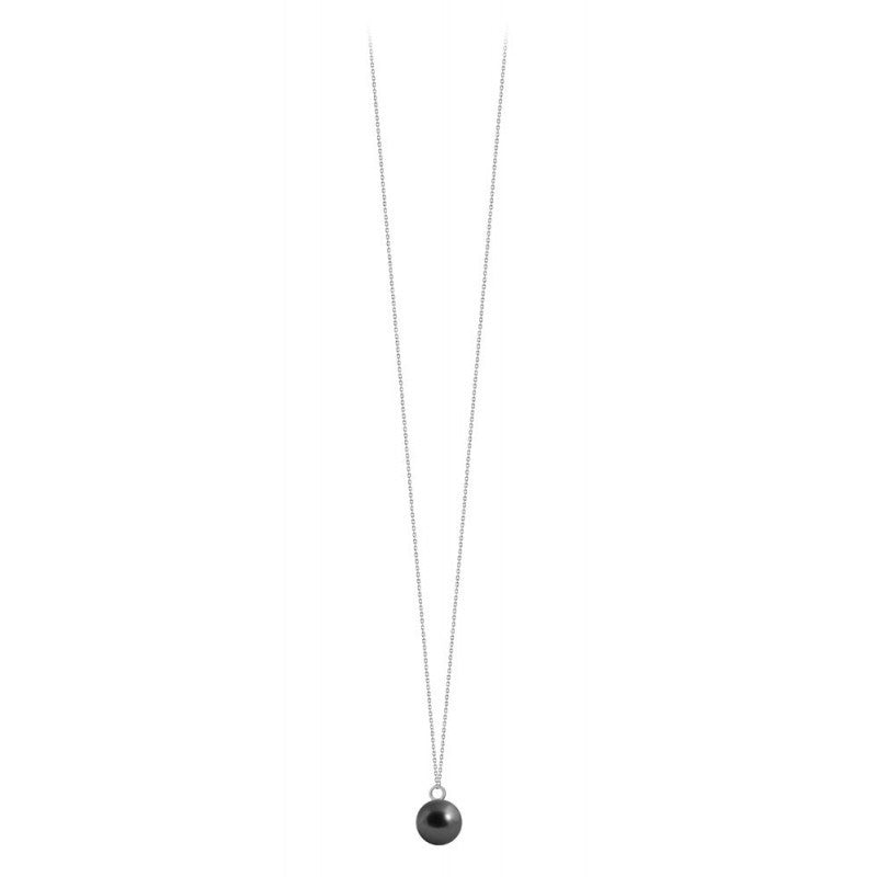 Sautoir Pure Perle Noire de Tahiti Or Blanc 18K - Claverin bijou perles de culture
