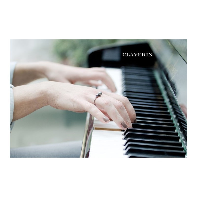 Bague Kiss Diamond Star Perle Noire de Tahiti Or Blanc 18K - Claverin bijou perles de culture