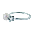 Bague Kiss Diamond Star Perle Blanche Or Blanc 18K