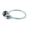 Bague Kiss Skull Perle Noire de Tahiti Or Blanc 18K