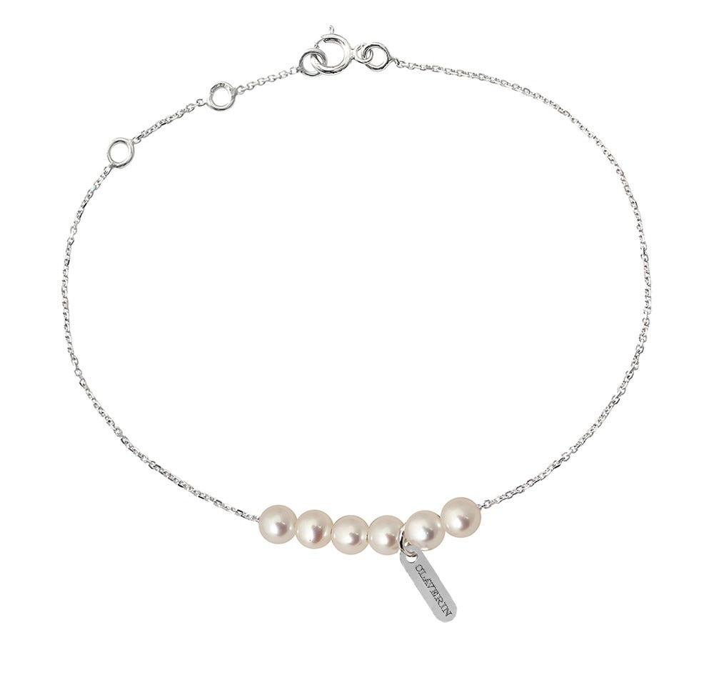 Bracelet Lotta Love Rosary Perles Blanches Or Blanc 18K