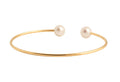 Bracelet Pure Jonc Souple Perles Blanches Or Blanc 18K