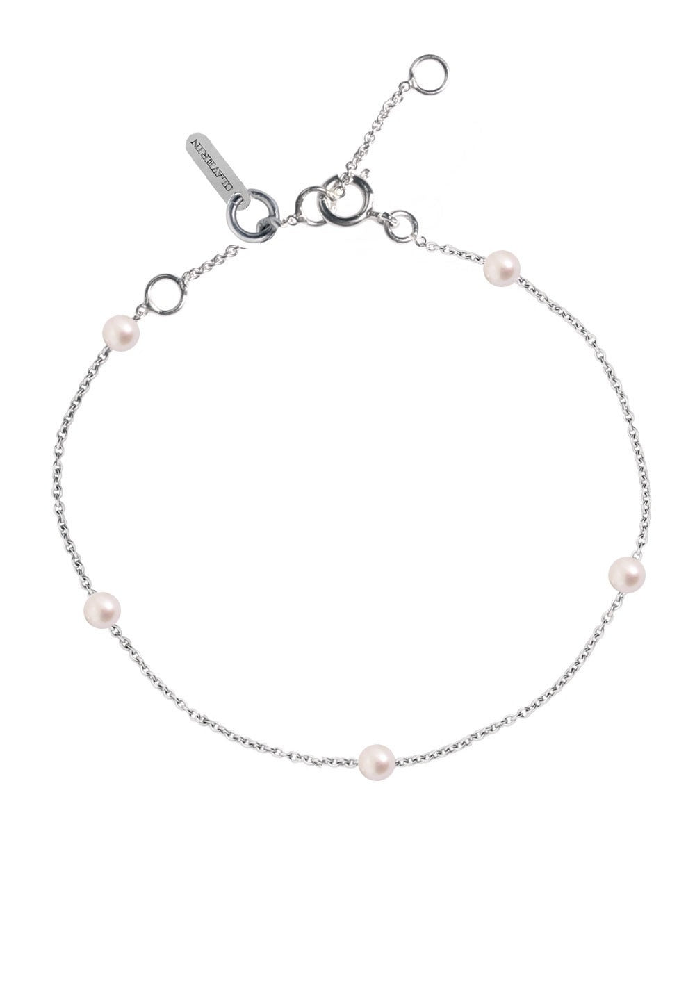 Bracelet Lotta Love Give Me 5 Perles Blanches Or Blanc 18K