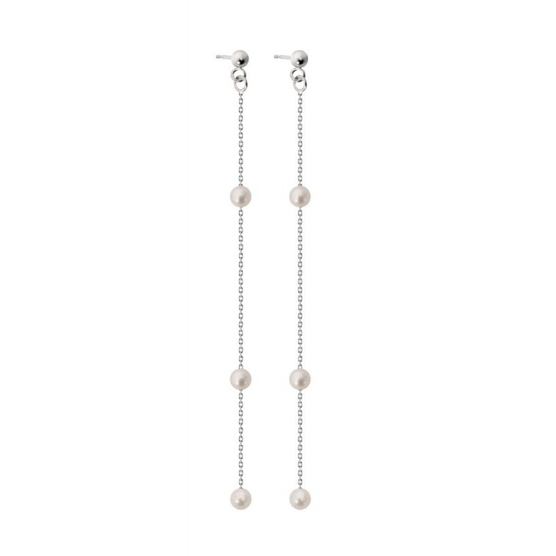 Boucles Lotta Love Rosary Perles Blanches Or Blanc 18K