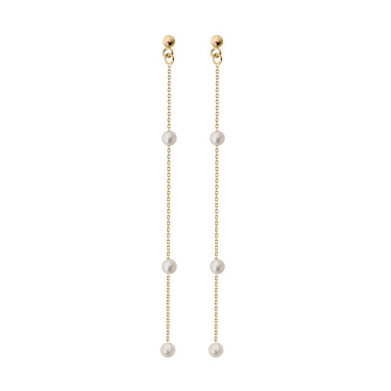 Boucles Lotta Love Rosary Perles Blanches Or Jaune 18K