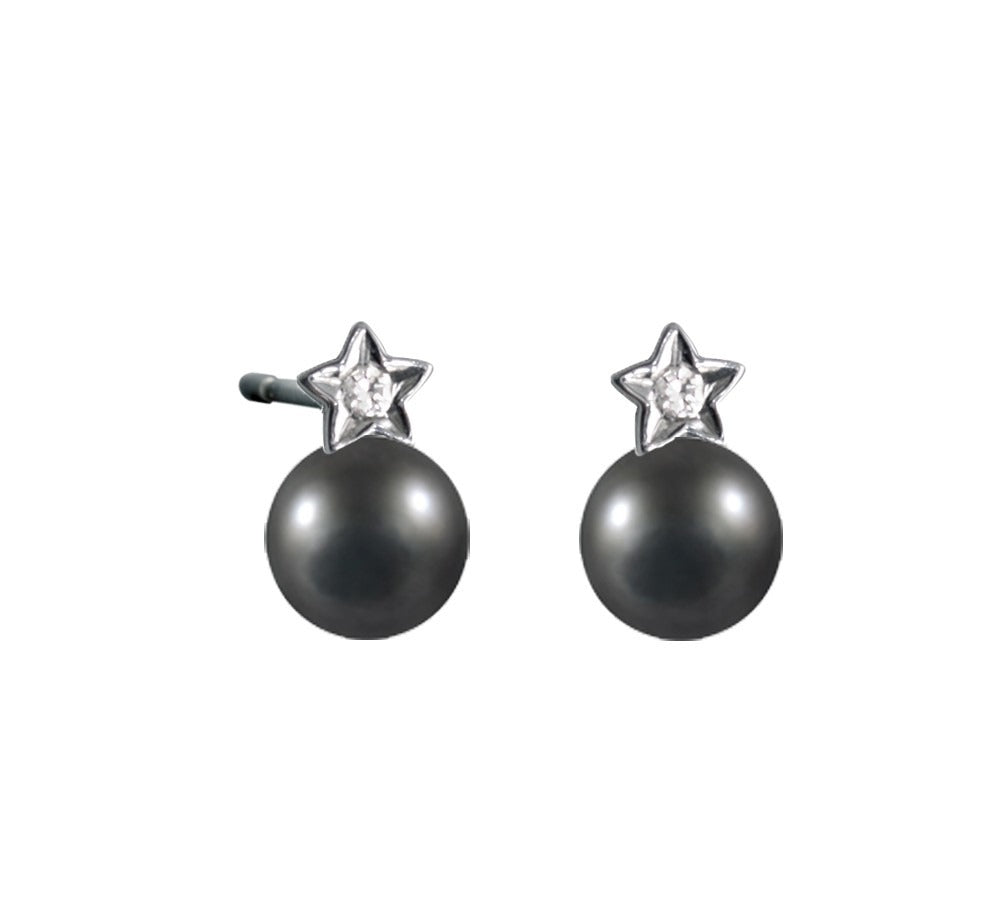 BO Kiss My Pearly Star Perle Noire de Tahiti Or Blanc 18K