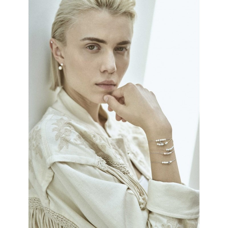 Bracelet Lotta Love Rosary Perles Blanches Or Blanc 18K
